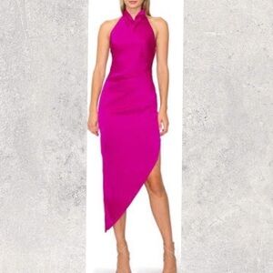 NWT MELLODAY Asymmetric Satin Halter Dress Size XL ( DEFECT )